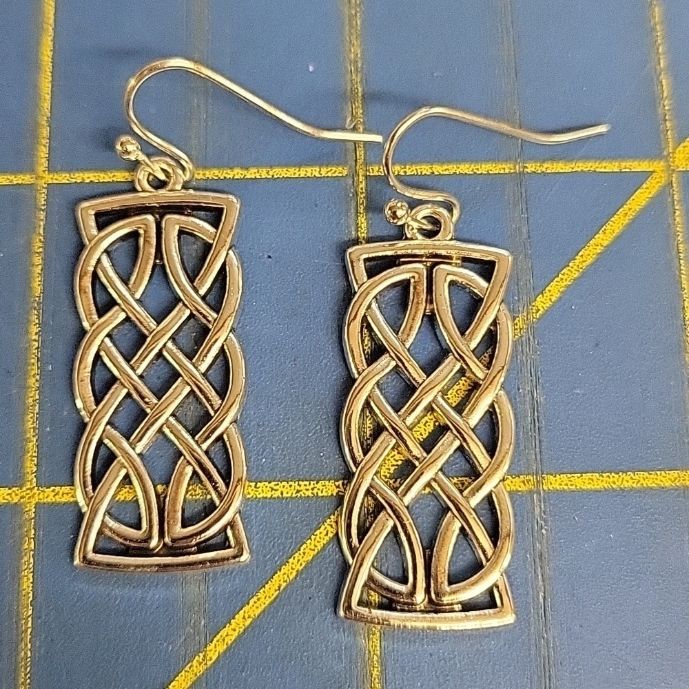 Rectangle Silver Tone Earrings